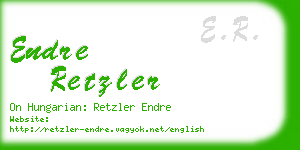 endre retzler business card